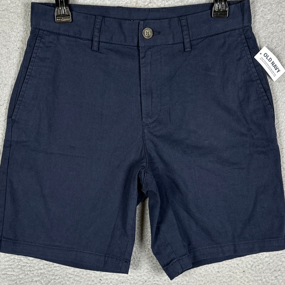 NEW Old Navy Shorts Mens 29 Dark Navy Slim Fit Built-In Flex Khaki Chino Stretch